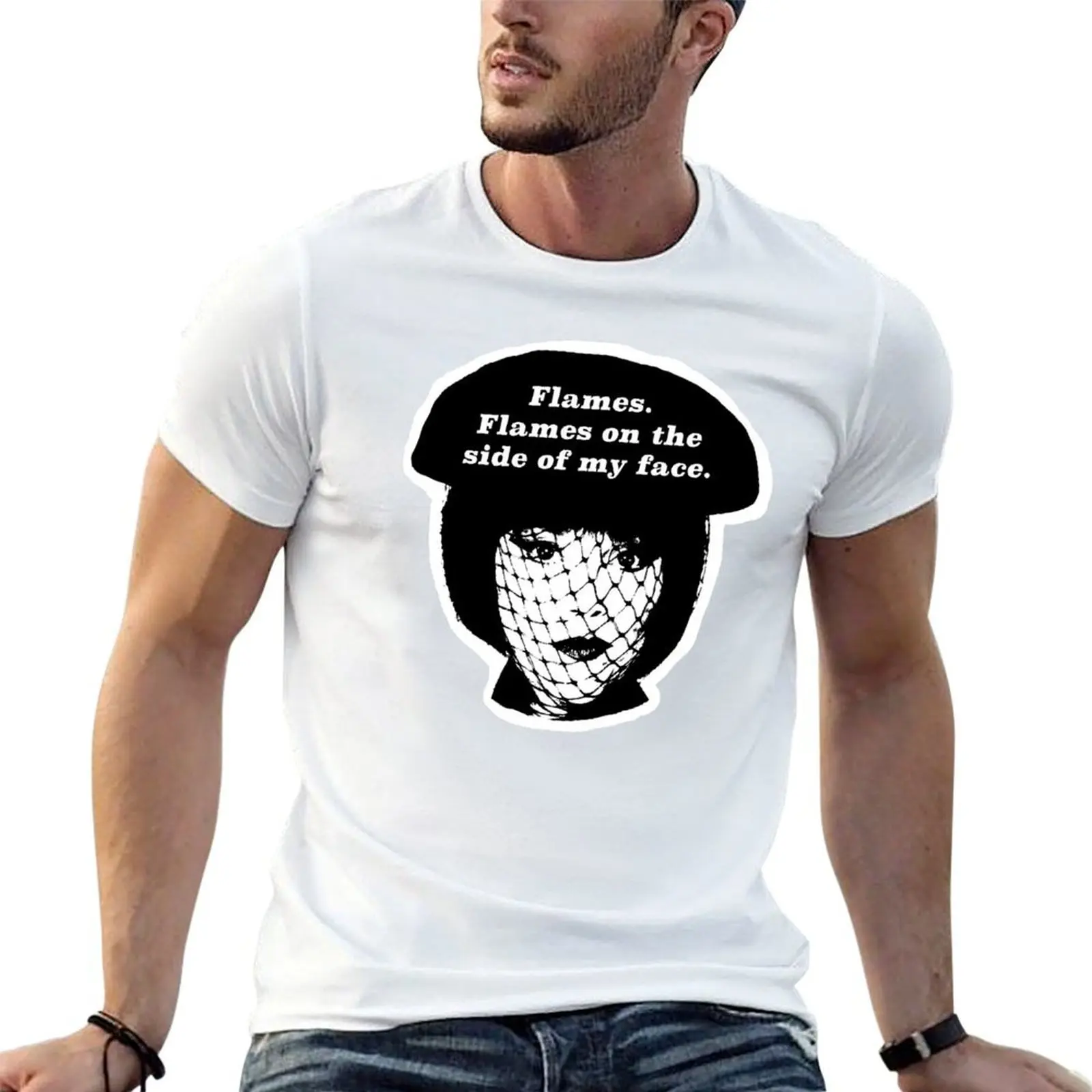 Flames on the Side of My Face T-Shirt oversized football t shirt t shirts for men graphic