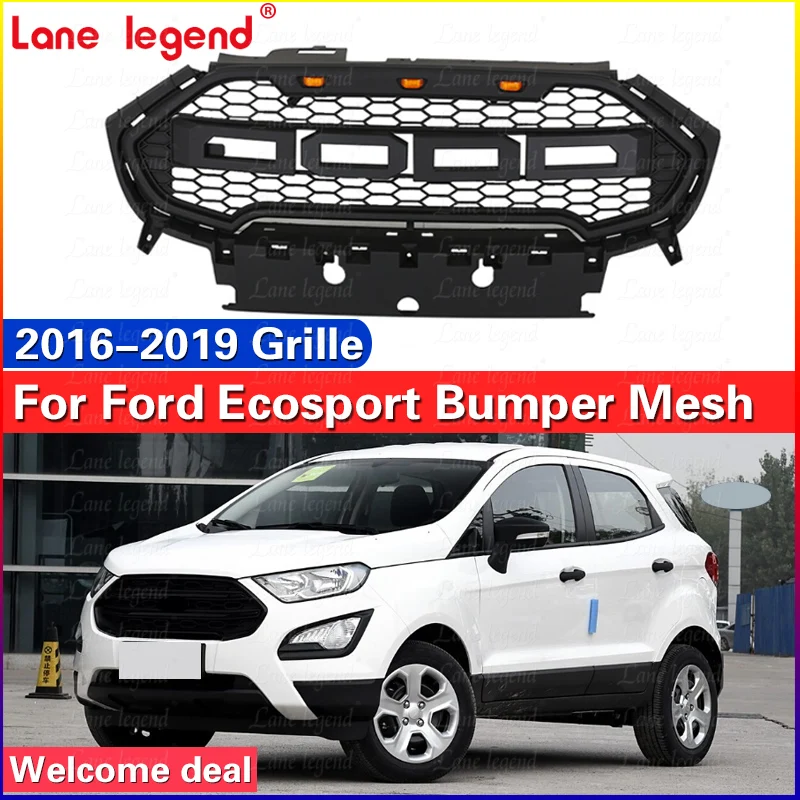 Car accessories suv 4x4 custom tuning grill for Ford ECOSPORT 2016-2019 Front Grill ABS Grills Front Bumper Grilles Mesh Cover