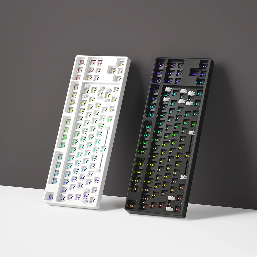 Iblancod C87 Teclado sem fio tri-mode Teclado mecânico de 87 teclas Teclado para jogos com todos os interruptores Modo BT mutável com fio Mo