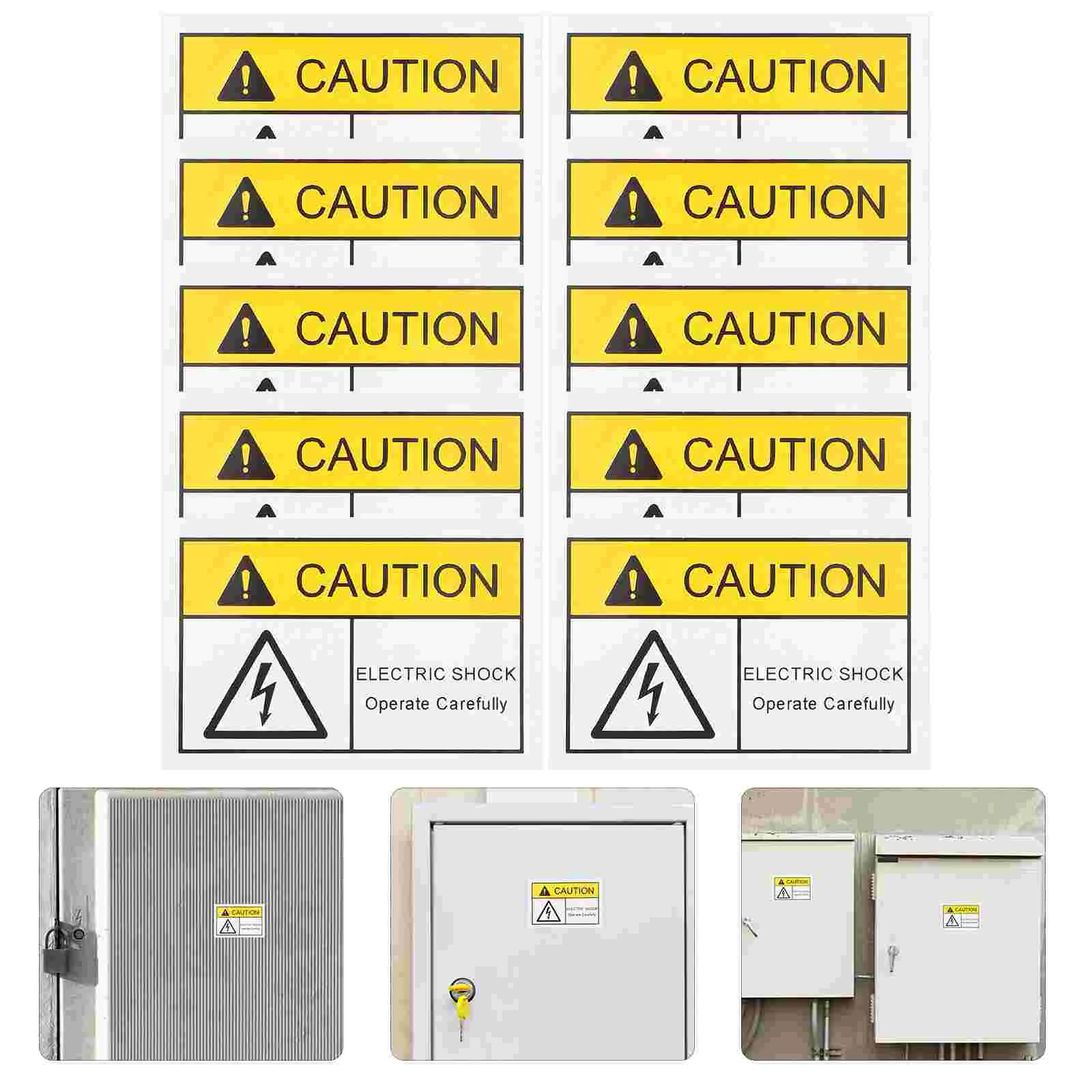 10 Pcs Sticker Note The Grounding Emblems Electrical Room Self-adhesive Vinyl Decals High Voltage Warning