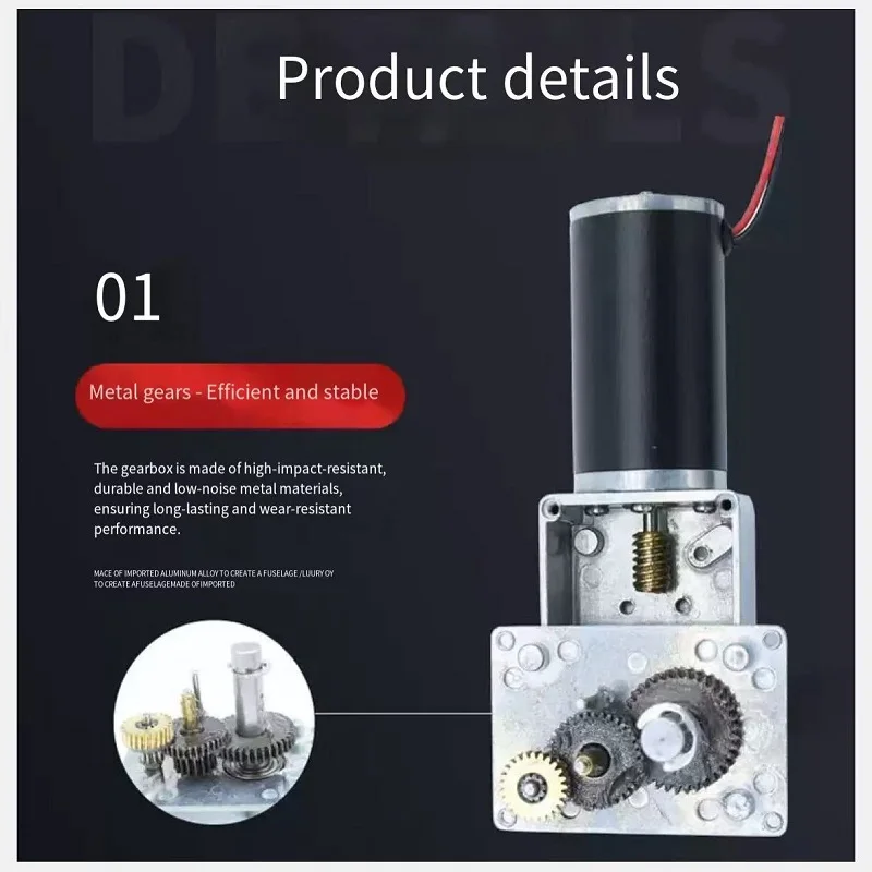 5840-31ZY Miniature DC Geared Motor 12V 24V High Torque 90° Right Angle Worm Gear Turbo Adjustable Speed Motor 7RPM~470RPM 4058