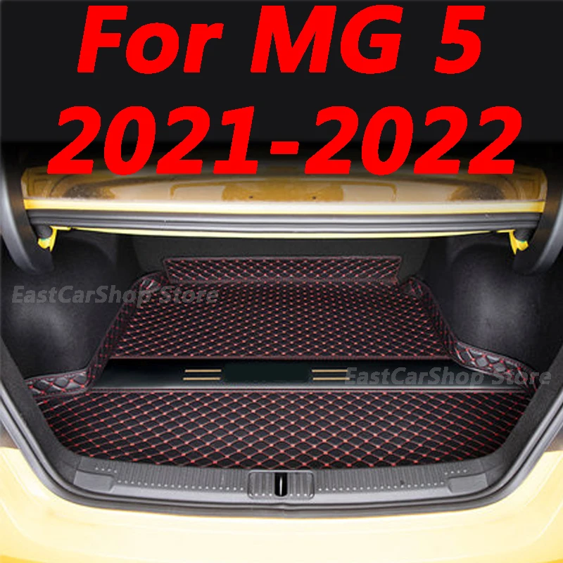 

For MG 5 MG5 2021 2022 Car Boot Mat Rear Trunk Liner Cargo Leather Floor Carpet Tray Protector Accessories Mat Pad