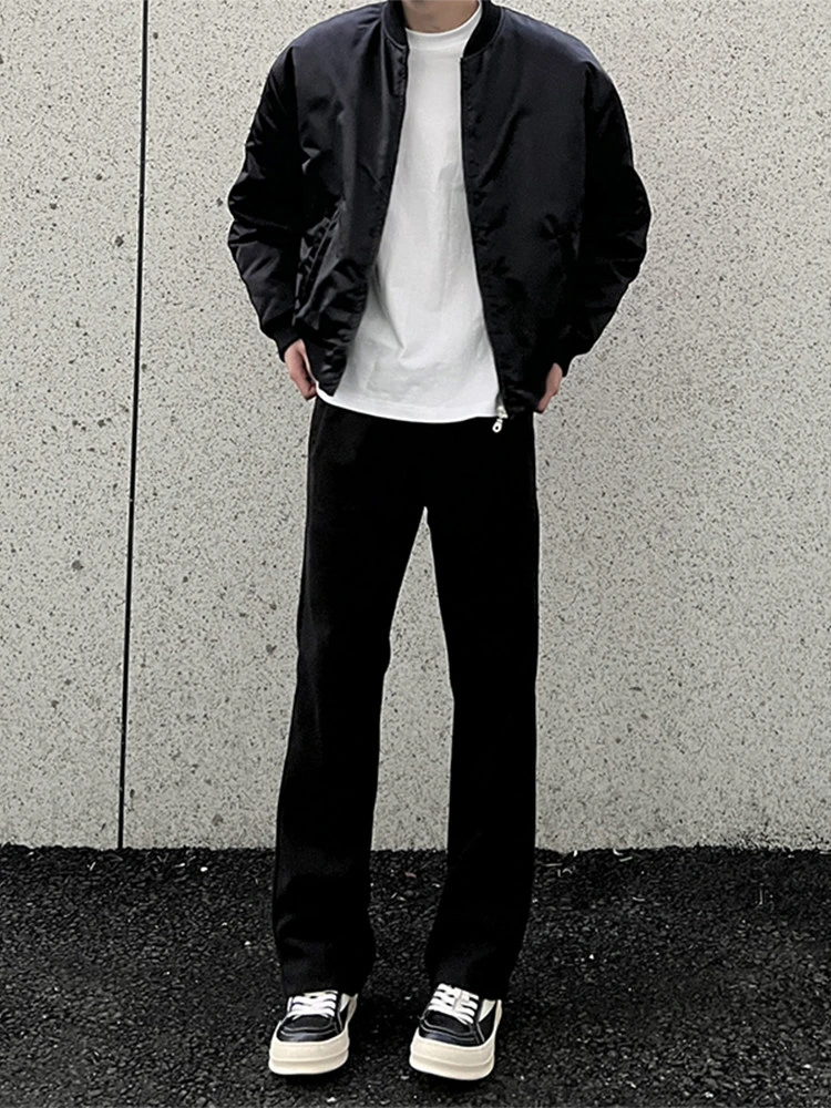 

Cleanfit Men's Bla Spor Straight Leg Jeans American Sle High Street Slim Fit Bootcut Denim Pants Spring Autumn Cotton P...