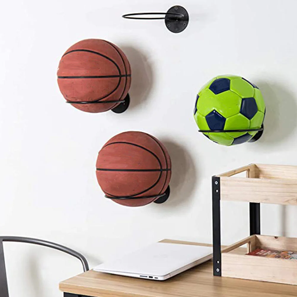 3 Pcs Ball Storage Rack Basketball Wall Bracket Shop Football Holder Balls Supporting Accessories Display Iron