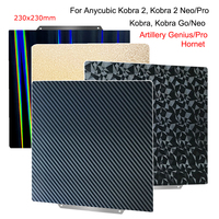 Heat Bed Accessories for Artillery Hornet/Genius, Anycubic Kobra 2 Pro/Neo PEI Plate 230x230mm Bed Sheet Flexible Build Plate
