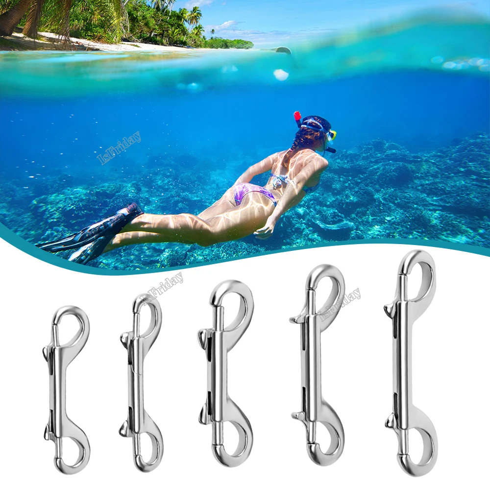 Scuba Diving Stainless steel egg Quick Link Carabiner Double Ended Bolt 65mm 90mm 100mm 110mm Snap Hook Clip