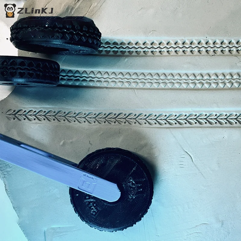 Herramienta rodante de alivio de plástico, rueda de textura de arcilla, rodillo de sello de arcilla, herramientas de fabricación de cerámica, manualidades, artes y manualidades