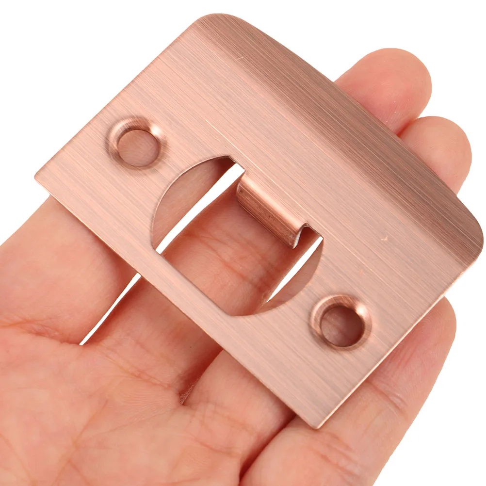 

2Pcs Stainless Steel Lock Tongue Guide Plate D-Shaped Buckle Plate for Room Lock Wood Door Deadbolt Security Reinforcement