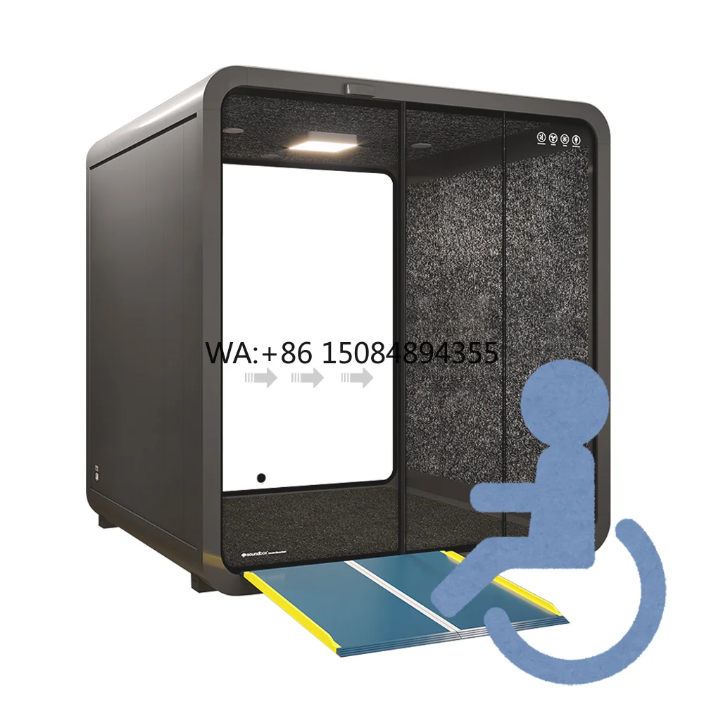 Sliding Door Soundproof Booth Sound Insulate Meeting Pod Disable Cabin for Disable Person Sound Proof Booth
