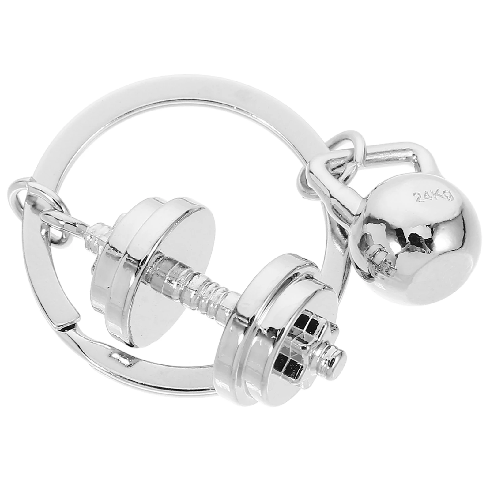 

Dumbbell Keychain Fitness Gym Charm Pendant for Men Barbell Rings Metal Backpack Keyrings