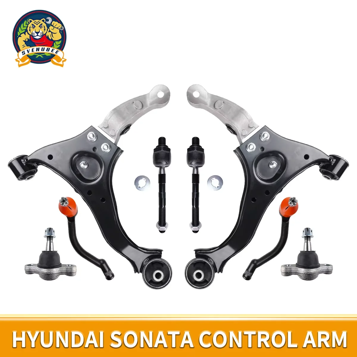 

Svenubee 8Pcs Front Lower Control Arm Ball Joint Tie Rod Ends Left & Right Set Kits for Hyundai Sonata 2006 2007 2008 K500035