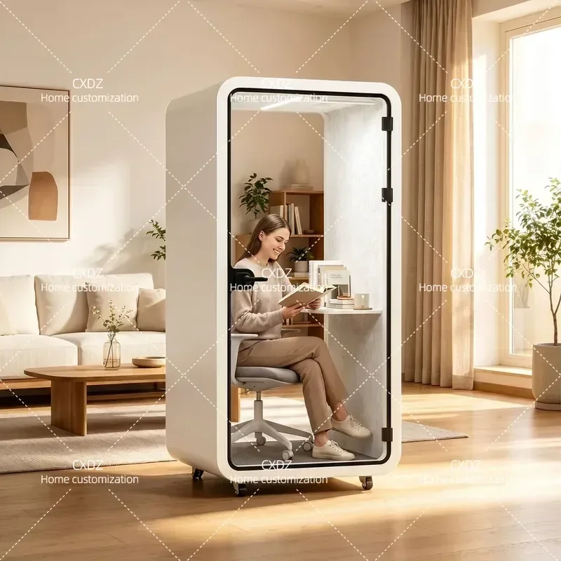 ZHS Soundproof Office Phone Booth Indoor Silent Room for Piano Recording Studio Movable Study Cabin Home Warehouse Noise