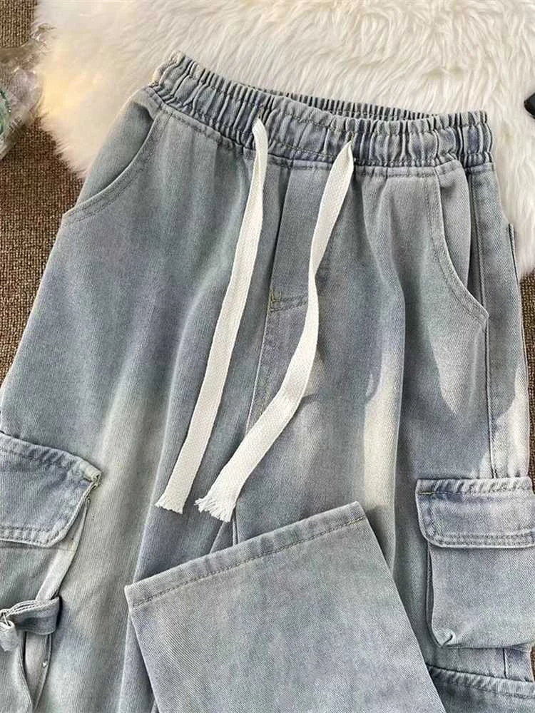 Calças jeans grandes para mulheres, jeans largos, calça estética Harajuku, vintage japonesa, estilo anos 2000, roupas da moda, Y2k