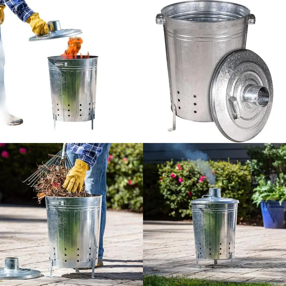 

Оцинкованный стальной инсинератор для садовых отходов с крышкой для сжигания бумаги и древесины на открытом воздухе