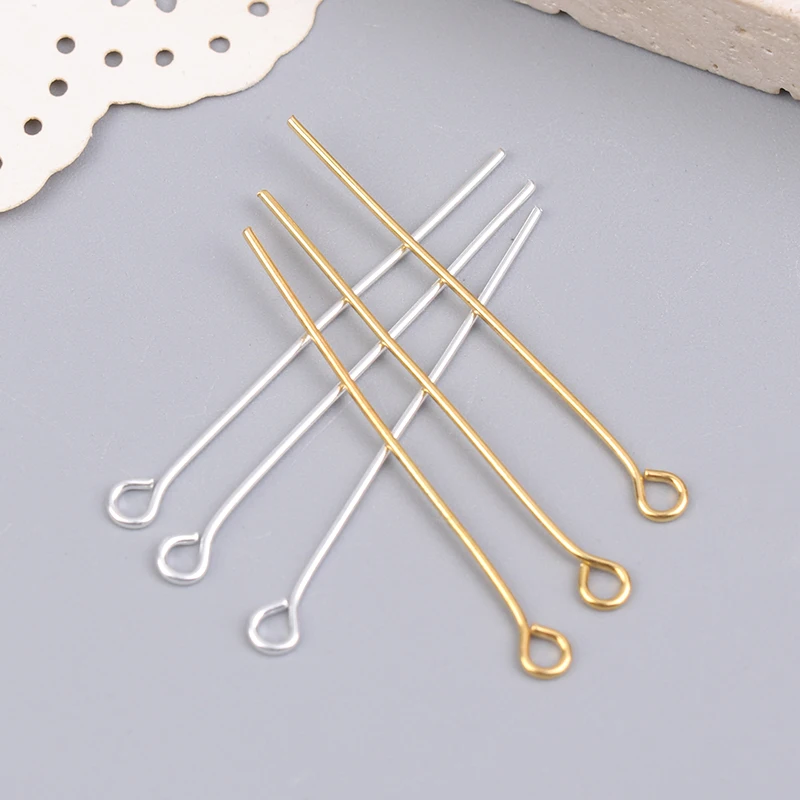200 قطعة 35 مللي متر سلك معدني صغير دبابيس الديكور الصغيرة المفتوحة العين رئيس دبابيس الإبر DIY بها بنفسك الحرفية أقراط مجوهرات اكسسوارات #4
