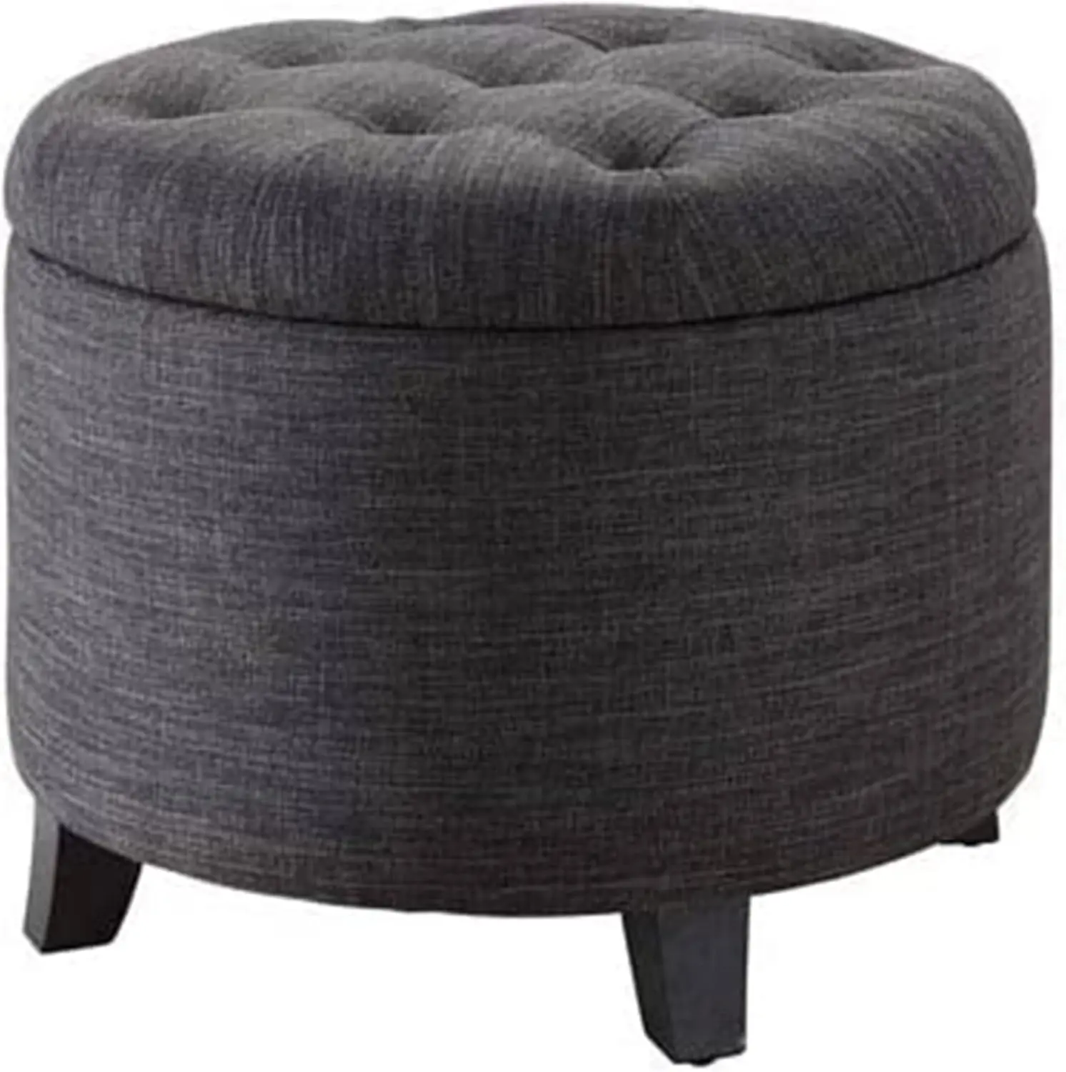 Convenience Concepts Designs4Comfort Storage Ottoman, Dark Charcoal Gray Fabric