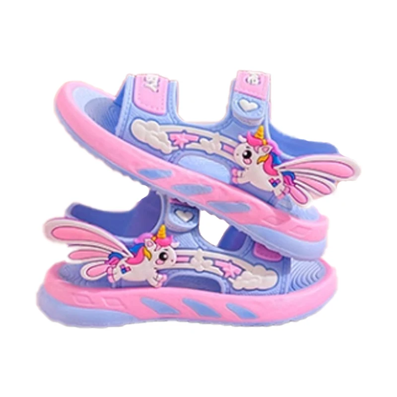 Girls Sandals Summer New Cute Princess Sandals Beach Shoes Soft Sole Girls Sports Children Sandals