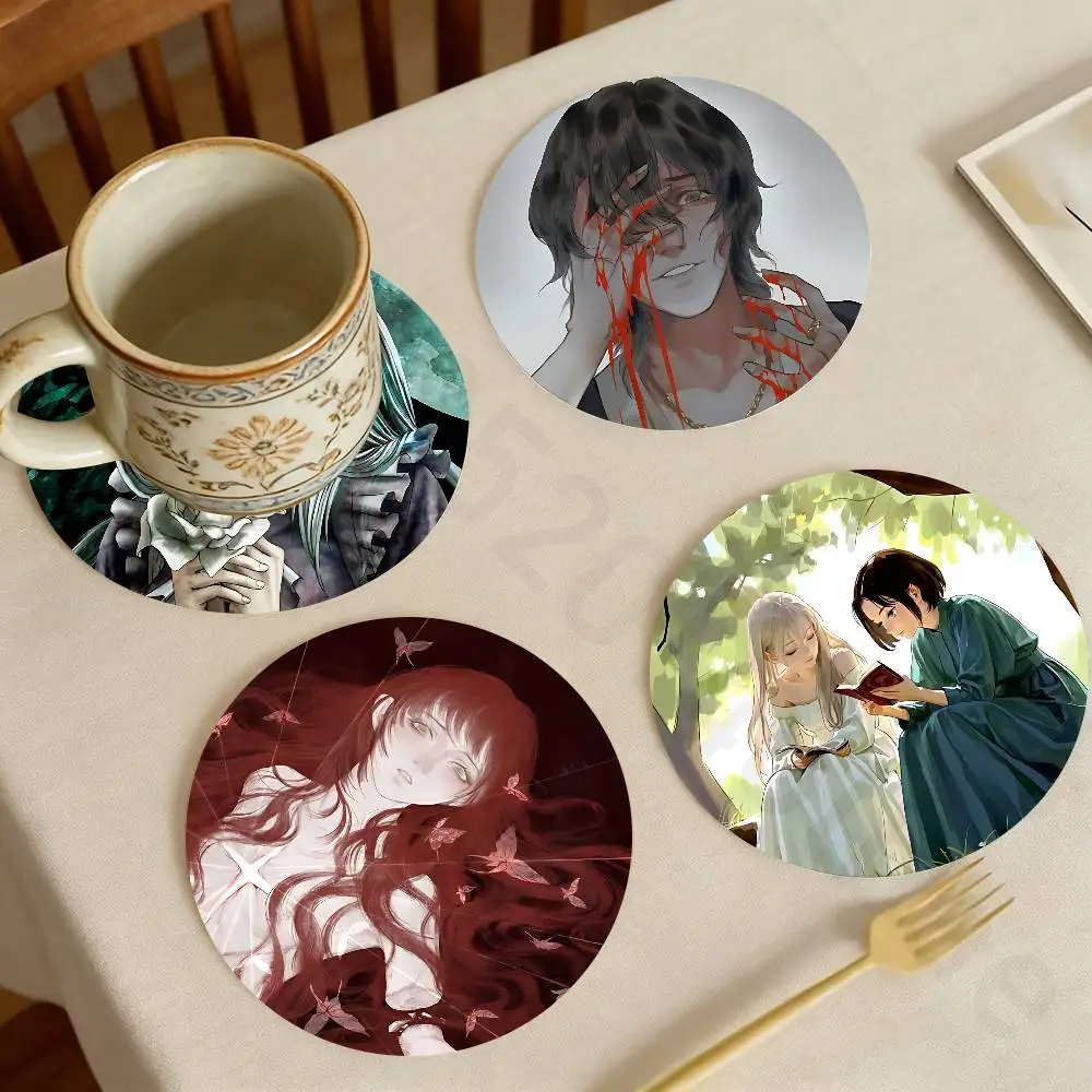 

T-The House In Fata Morgana Wooden Coaster Set Coffee Teacup Decoration Coffee Shop Beverage Shop Family Restaurant