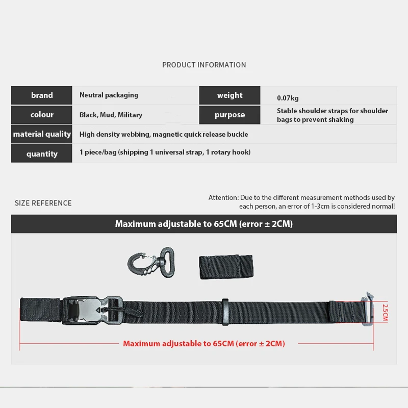 Cinturón táctico estable de desmontaje rápido, correa cruzada auxiliar de tres puntos, Universal, extensible, para ciclismo, un hombro