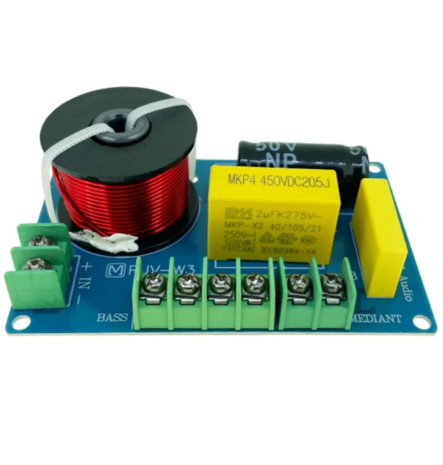 

10 шт. подходит для динамиков 3,5/4/4,5 дюйма, делитель частоты 200 Вт, модификация звука, 3-канальный высококачественный модуль крестового фильтра