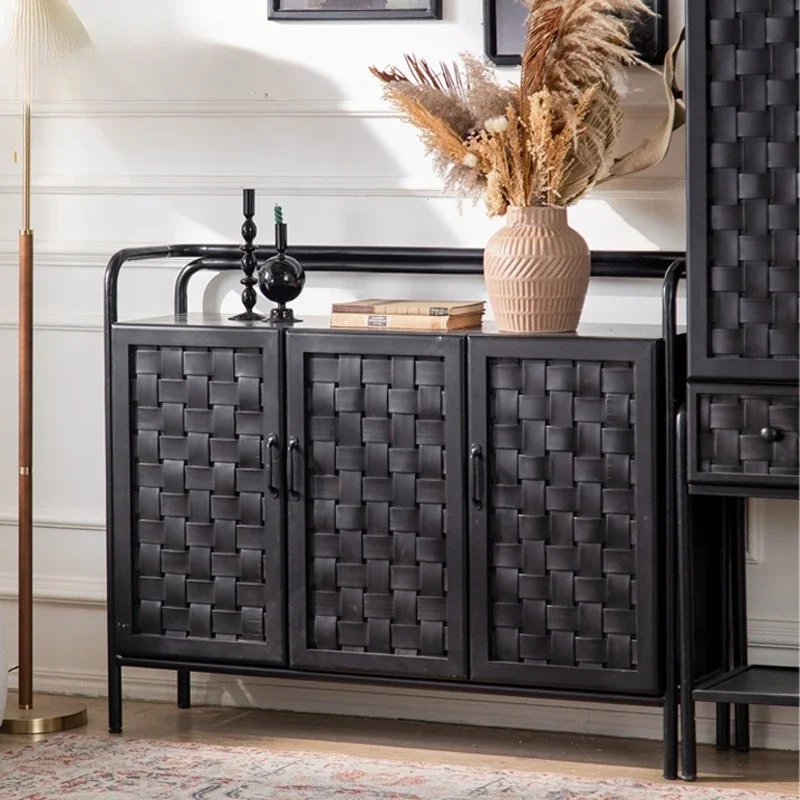 American retro door shoe cabinet, entrance display cabinet creativity, kitchen storage cabinet