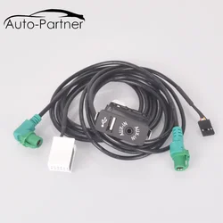 USB Aux Switch + Wire Cable Adapter For BMW E60 E61 E63 E64 E87 E90 E70 F25 F01 F02 F03 F04 F12 F13