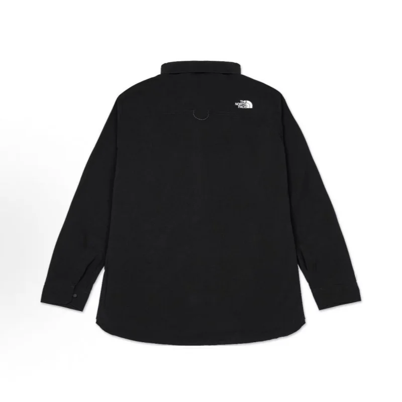 North Face men's solid-color waterproof long-sleeved shirt - black