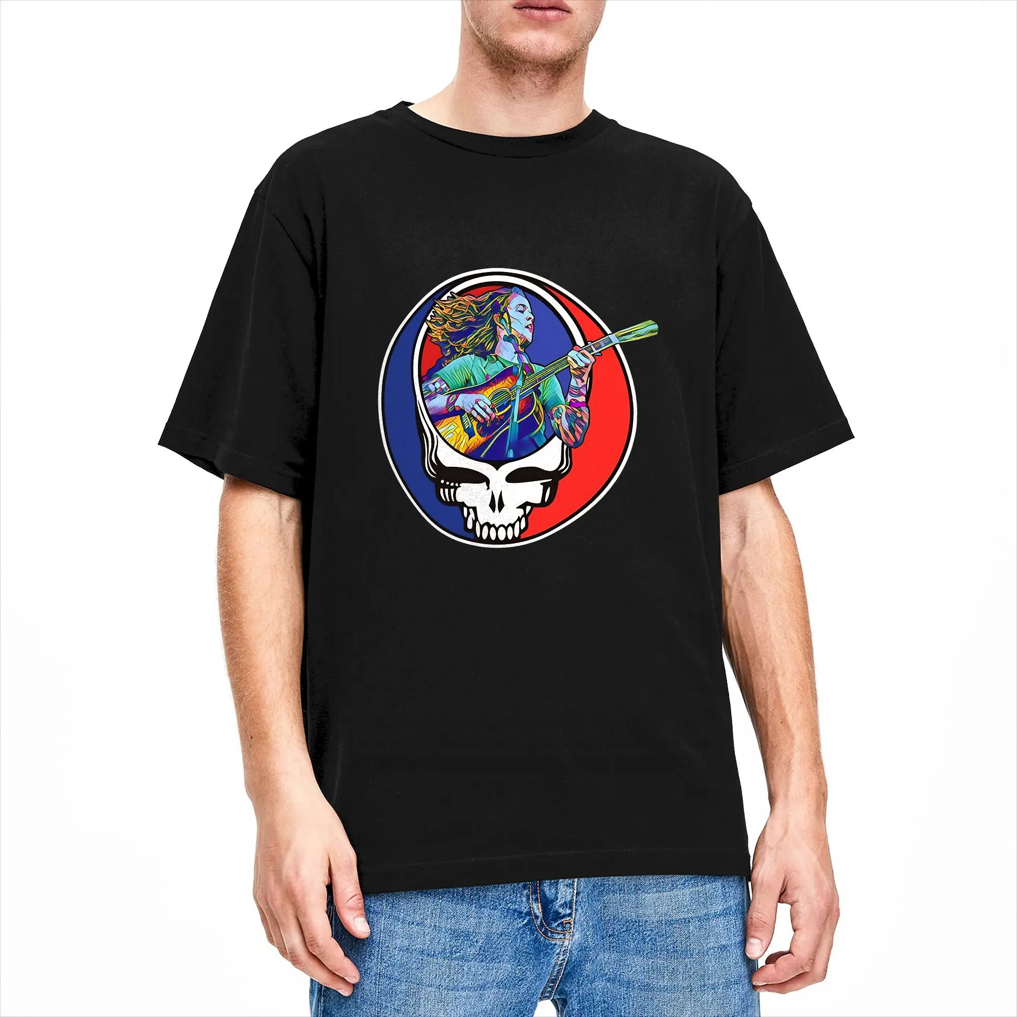 Rock Reel Grateful Men's T Shirt  Novelty Tees Short Sleeve Crewneck T-Shirts 100% Cotton Printed Tops