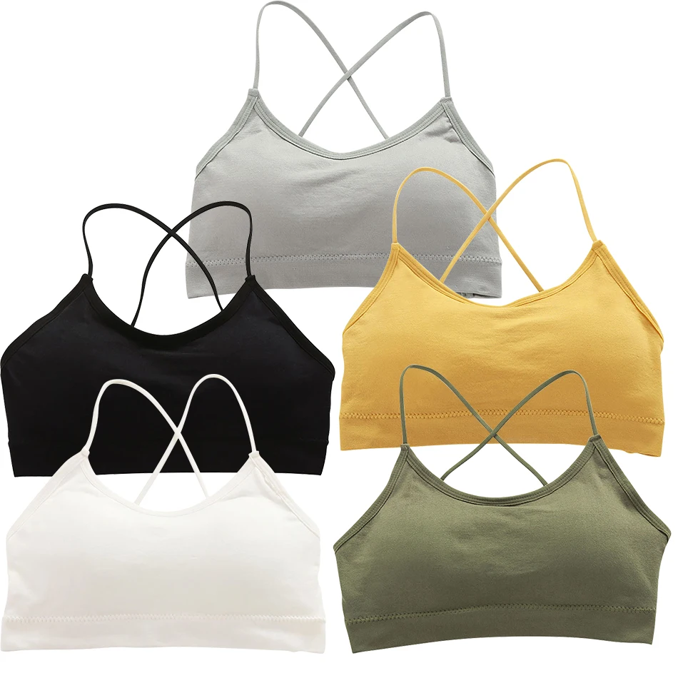 Lead the Fashionable Women Double Strap Crossing Sexy Backless Camisoles Spring and Summer Must Have Support Elegant Sports Bras