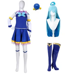 Anime KonoSuba God's Blessing on This Wonderful World Aqua Cosplay Costume Women Girls Dress Uniform Outfit Halloween Suit