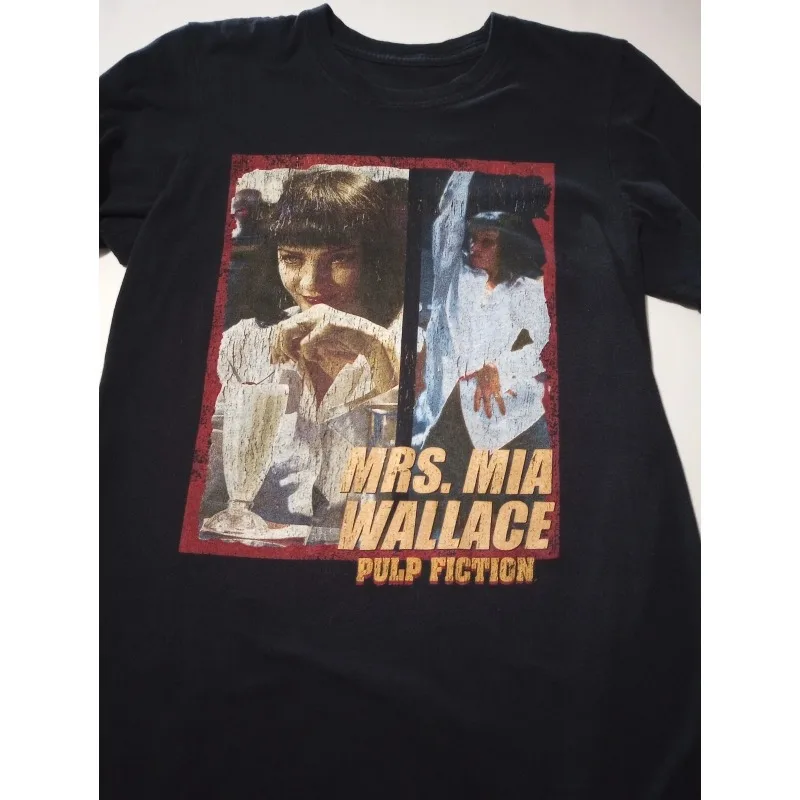 Portrait of Lady Mia Wallace in Pulp Fiction Men's T-shirt Summer New Unisex Casual Fashion T-shirt