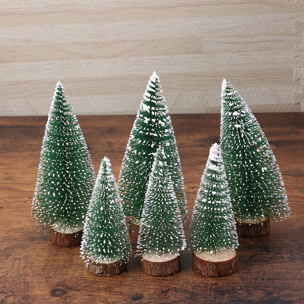 

7Pcs Mini Christmas Tree Decor Realistic Snow Coated Small Xmas Trees for Home Tabletop Festival Scene Mini Christmas Tree