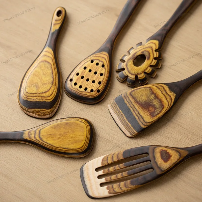 For Kitchenware Stir-fry Wooden Shovel Set, Pasta Spoon, Rice Spoon