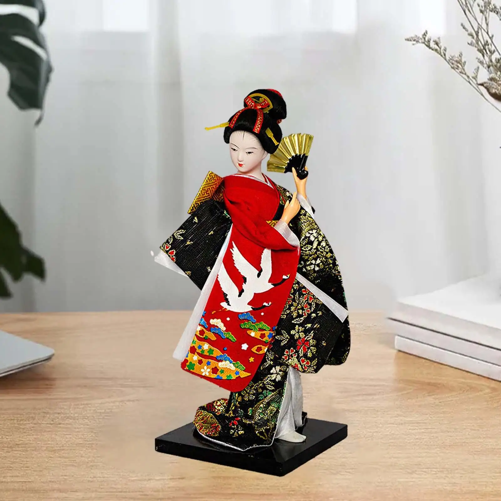 

Japanese Kimono Doll Figurine Handicrafts Desktop Ornament, Asian Kabuki Figure for Store Home Table Decoration