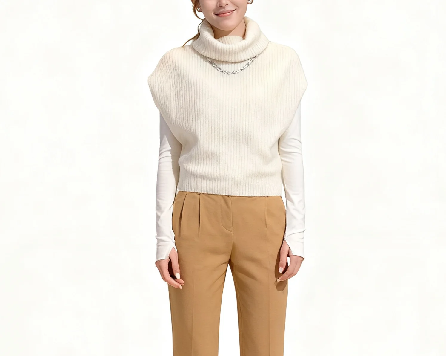 

Жилеты Жилеты Тонкие женские весенние льняные плиссированные жилеты с плоской иглами для девочек Минимализм Эластичная смешанная простота на подкладке Модные