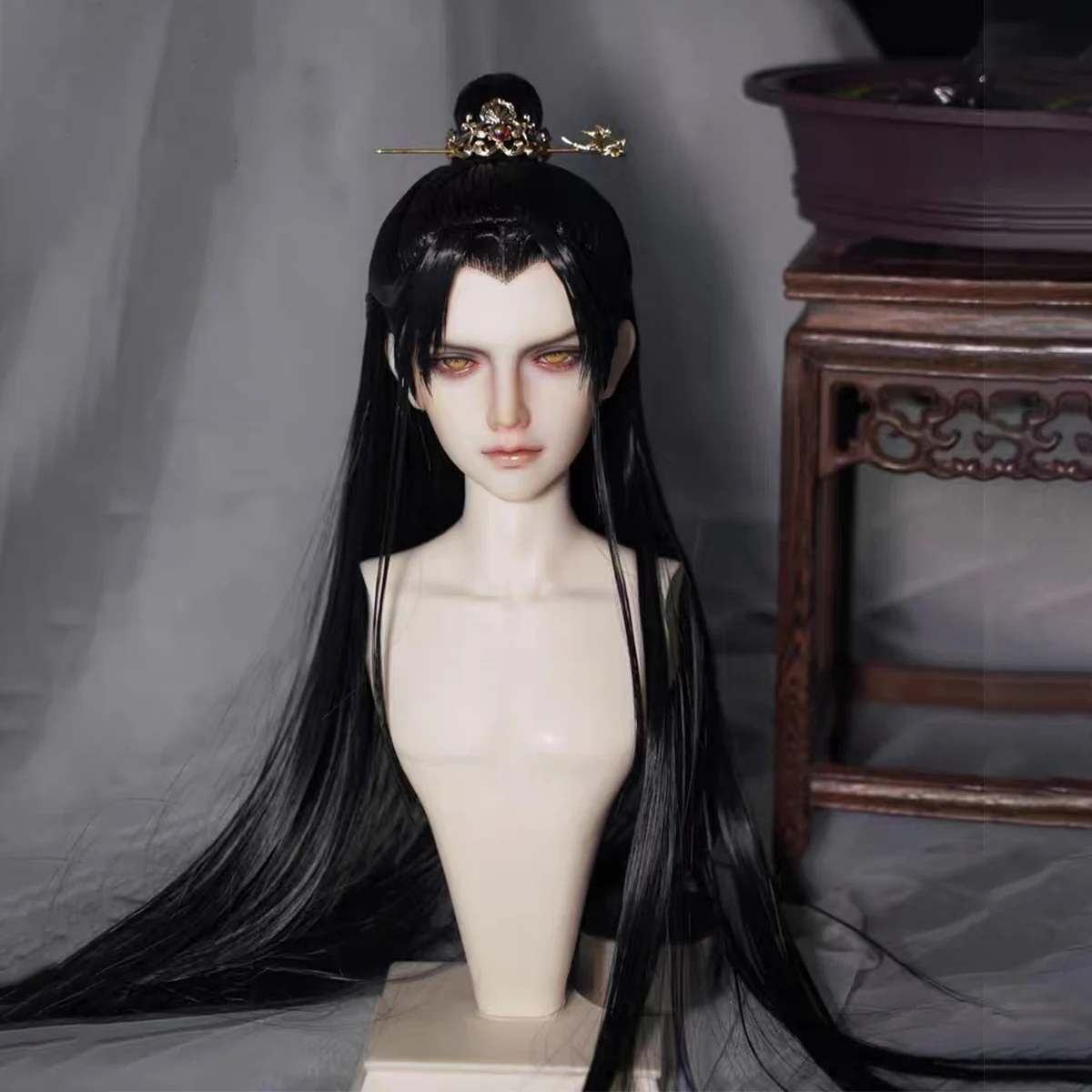 

1/3 Масштаб BJD Древний Костюм Парик Китайский Hanfu Длинные Волосы Самурайские Парики Для BJD/SD SD13 SD17 SSDF Strong Uncle Doll A1306B