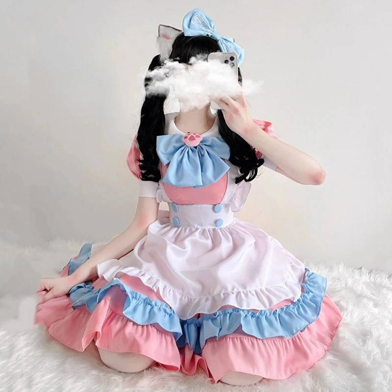 Falda Lolita de talla grande con lazo grande, disfraz de cosplay para niña, ropa de fiesta para niños; 6'hb/5;e,8v,5/Lolita Maid Plus Size Skirt Cute Big Bow Girl Dress Cosplay Costumes Boys Clothing Party Sd;5'b7/m'