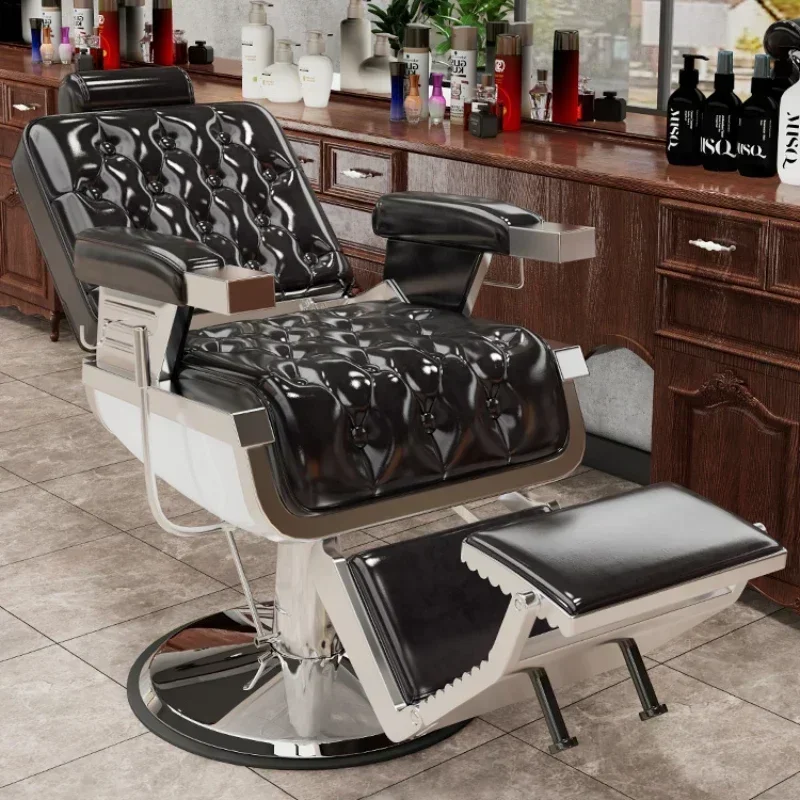 Retro Hairdressing Barber Chairs Barber Shop Hair Salon Recliner Beauty Barber Chair Silla Barberia Beauty Salon FurnitureQF50BC