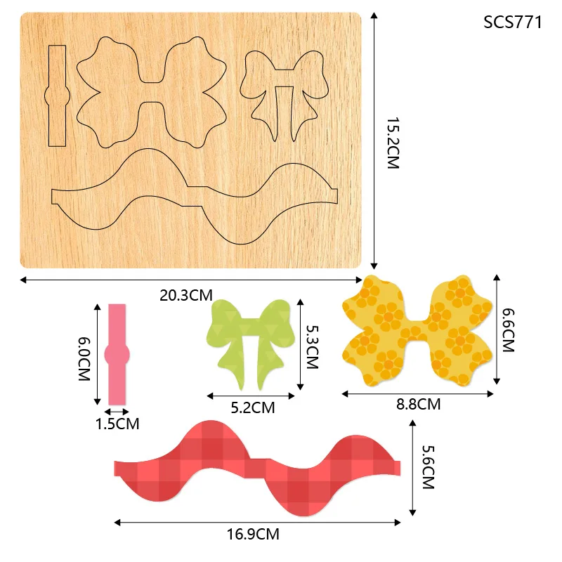 Wooden Bowknot Cutting Knife Die, Used with the Machine, SCS771