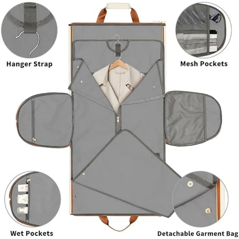 Travel Suit Bag Convertible Garment Bag Wearable Folding Storage Hanging Clothes Bag Crossbody Convertible Backpacks