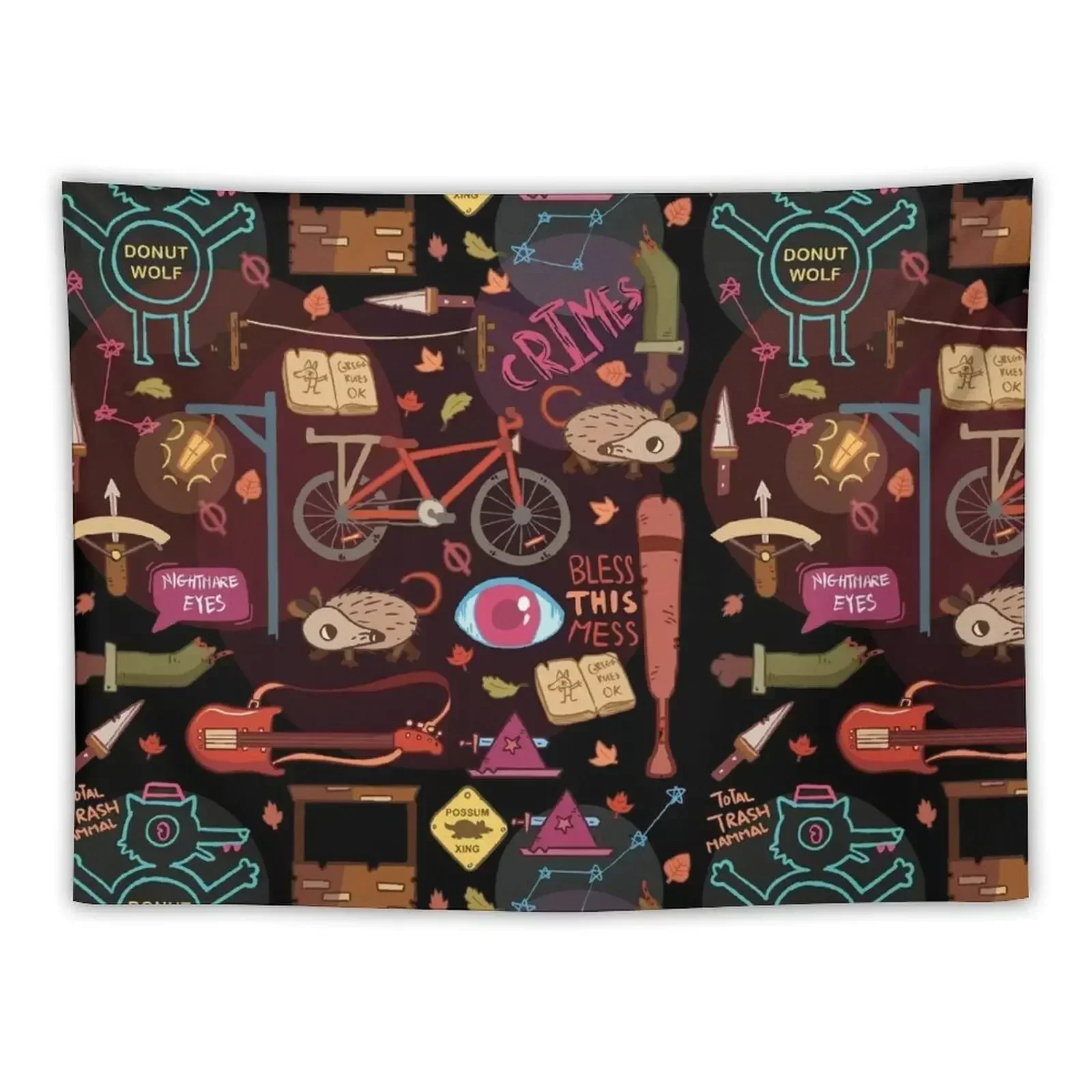 

Night in the Woods Weird Autumn Pattern Tapestry Bed Room Decoration Cute Room Decor Home Decorators Tapestry