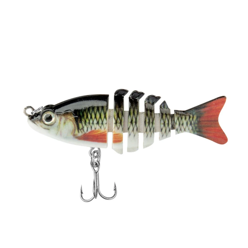 CIBO 1 Stück Mini-Multisegment-Fischköder, bionischer Hartköder, 6 cm/5 g, geeignet für das Angeln von Forellen, Barsch und Wels in Salzwasser und Süßwasser