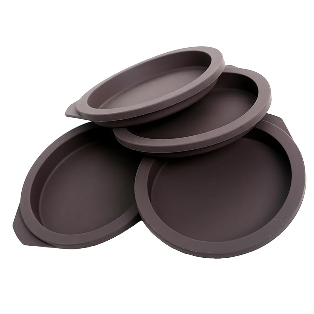 

4Pcs Nonstick Silicone Cake Mold Round Baking Plate for DIY Chocolate Fondant Pudding Jelly Home Baking Round Mold