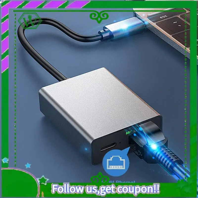 

Reliable-For Google TV 4K USB Dock Adapter USB C Ethernet USB C To Ethernet Adapter Plug And Play Support PD Charging, Durable