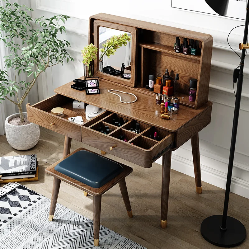 

m Nordic solid wood dresser wood storage modern small apartment light luxury makeup simple makeup m