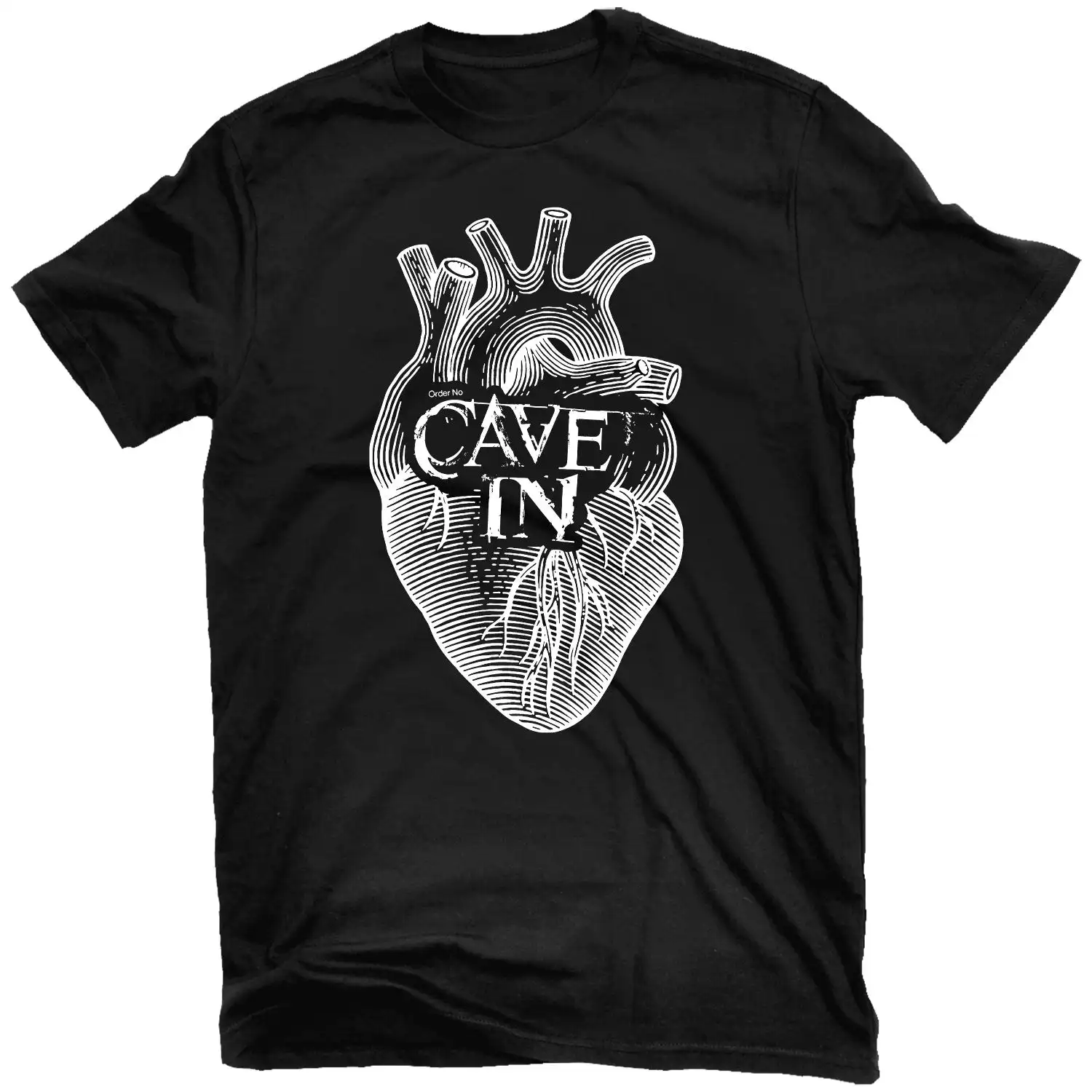 Hot Cave in  Until Your Heart Stops Rock Band Graphic Tee 100% Cotton Round Neck Casual Regular Fit Unisex T-shirt  Summer Top