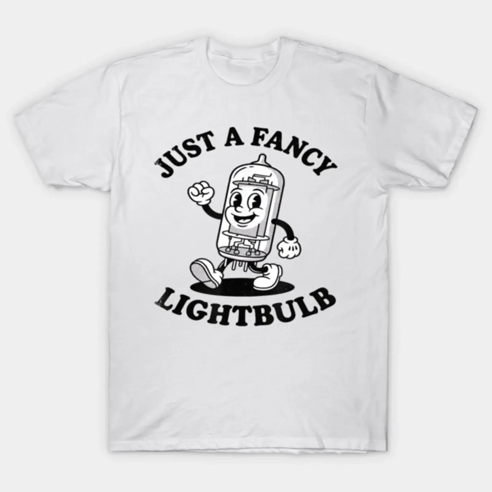 Vintage Vacuum Tube Mascot Just a Fancy Lightbulb Retro T Shirt vintage Washed Comfortable Breathable Stylish Versatile homme