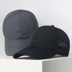 Solid Color Light Plate Men's Hat Summer Breathable Large Mesh Cap Fast Drying Sun Protection Shade Baseball Cap