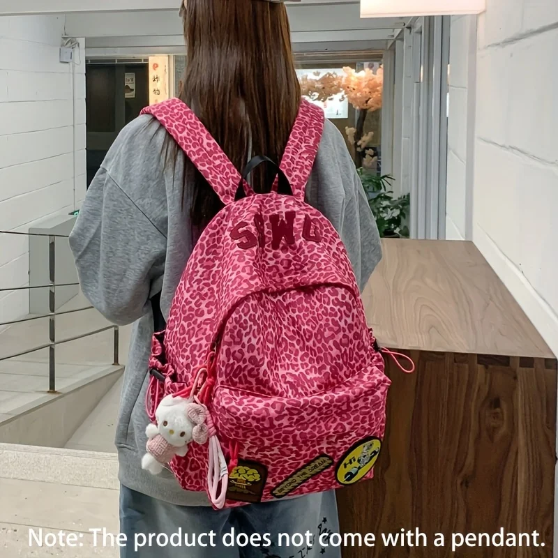 

Large Capacity Women's Backpack Adjustable Shoulder Straps Zipper Closure Durable Nylon Commuter Backpack Stylish Black Daypack