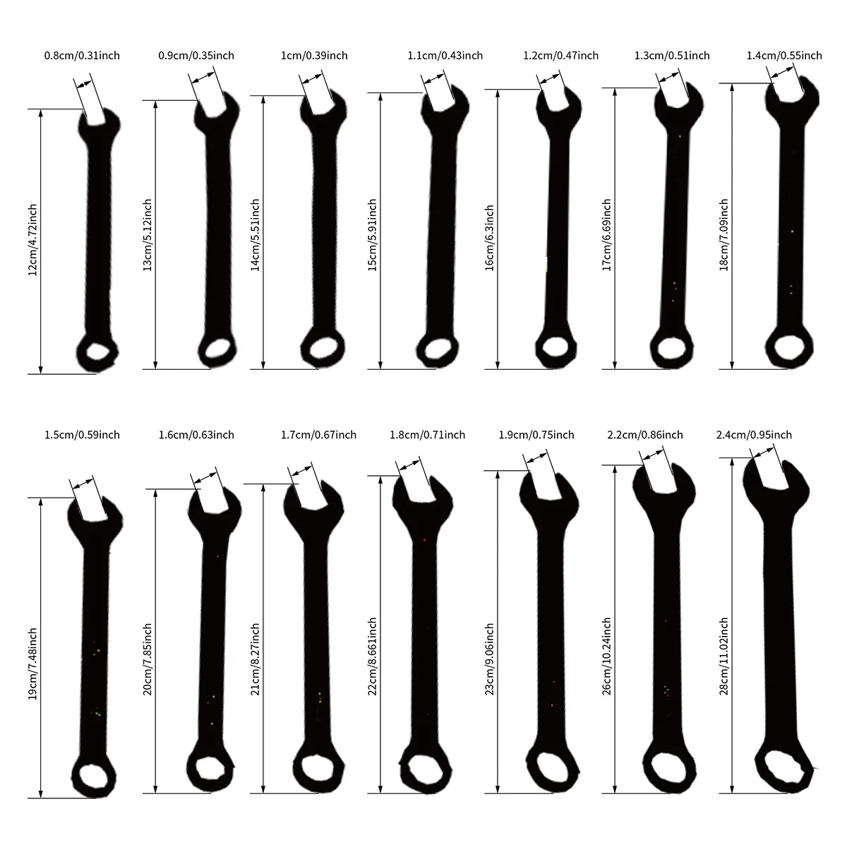 14 قطعة مجموعة مفاتيح 8 مللي متر إلى 24 مللي متر البرقوق ثنائي الغرض وجع لأدوات إصلاح المنزل والسيارات #2